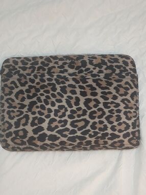 Leopard Print Laptop Sleeve Case - Brown and Black